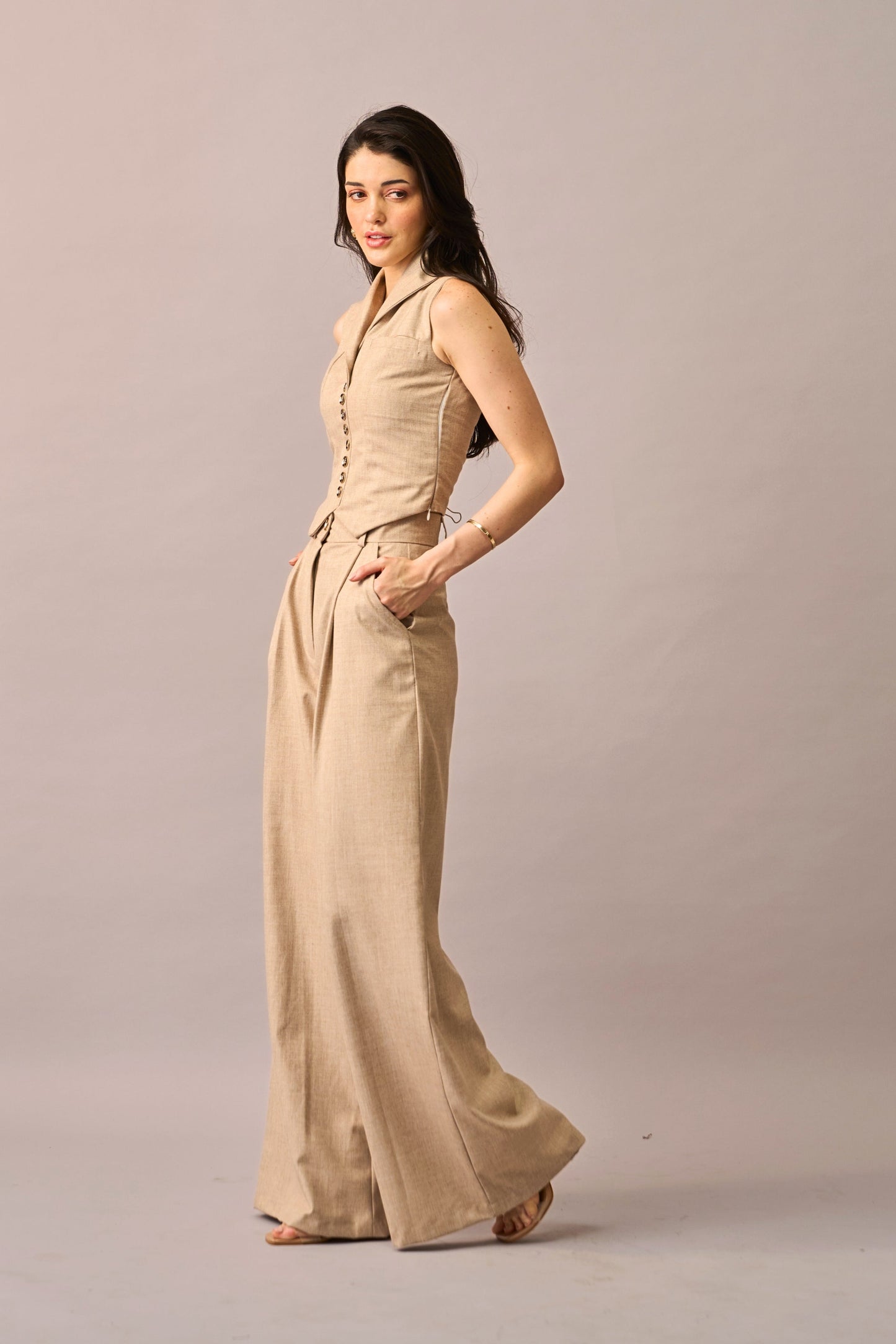 Soft Sand - Beige Waistcoat for Women