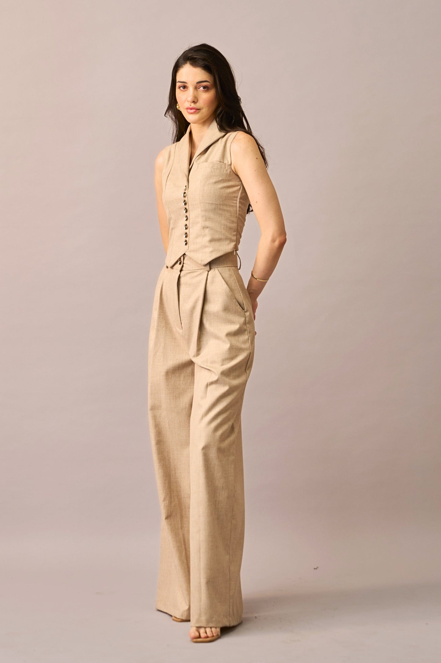 Soft Sand - Beige Waistcoat for Women