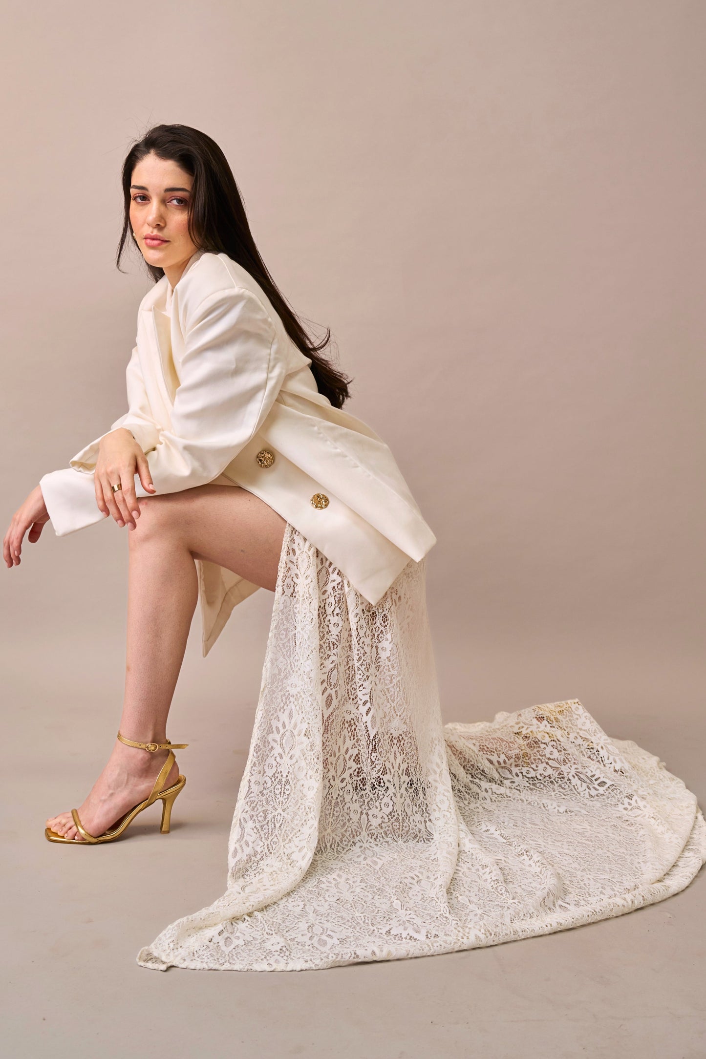Cloud Drape - Lace Maxi Skirt with Inner 2-piece set