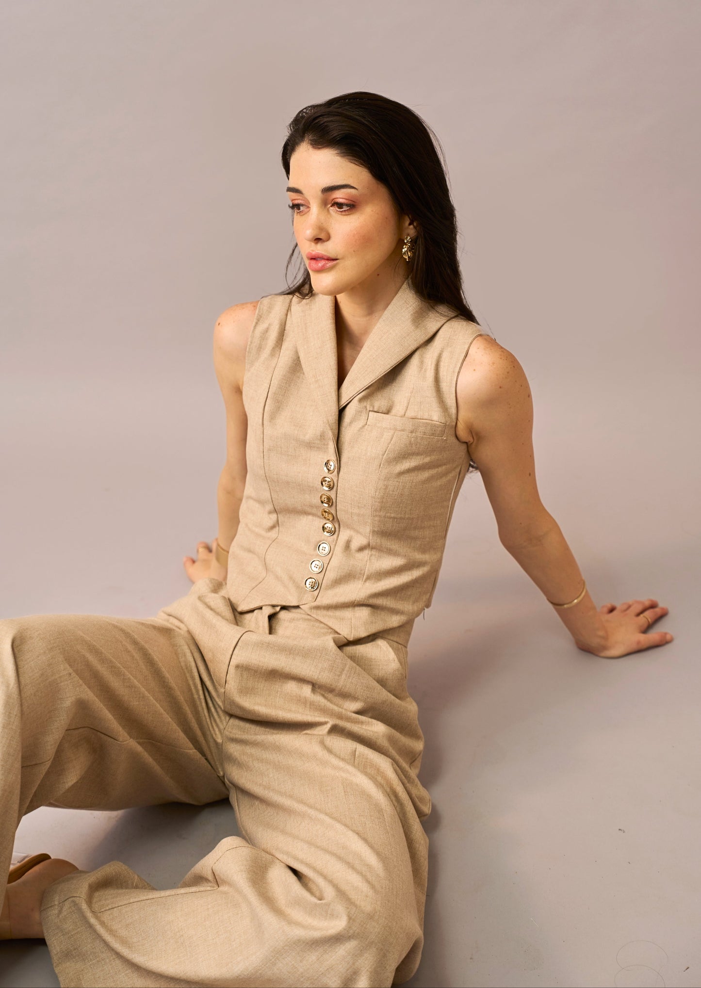 Soft Sand - Beige Waistcoat for Women