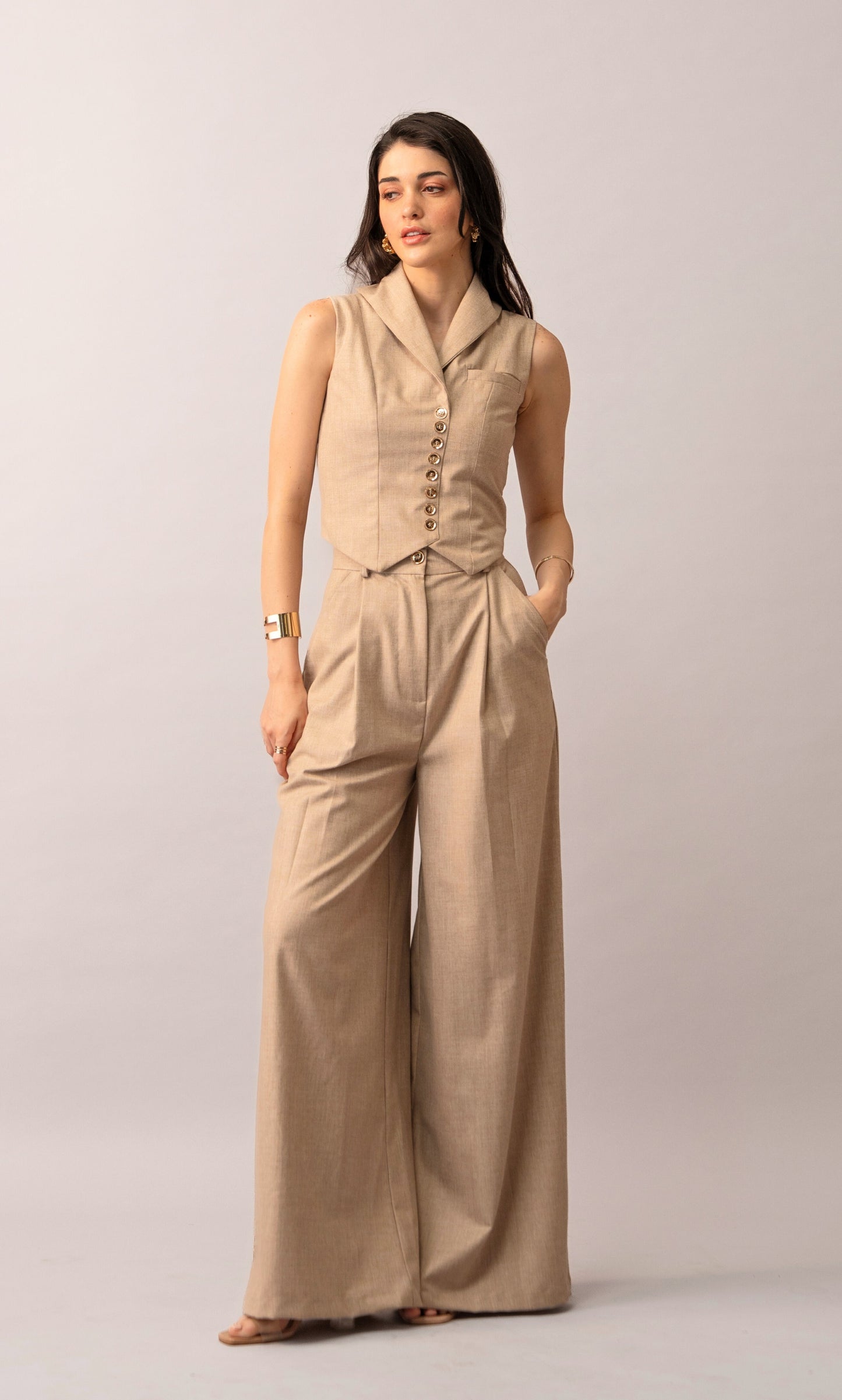 Soft Sand - Beige Waistcoat for Women