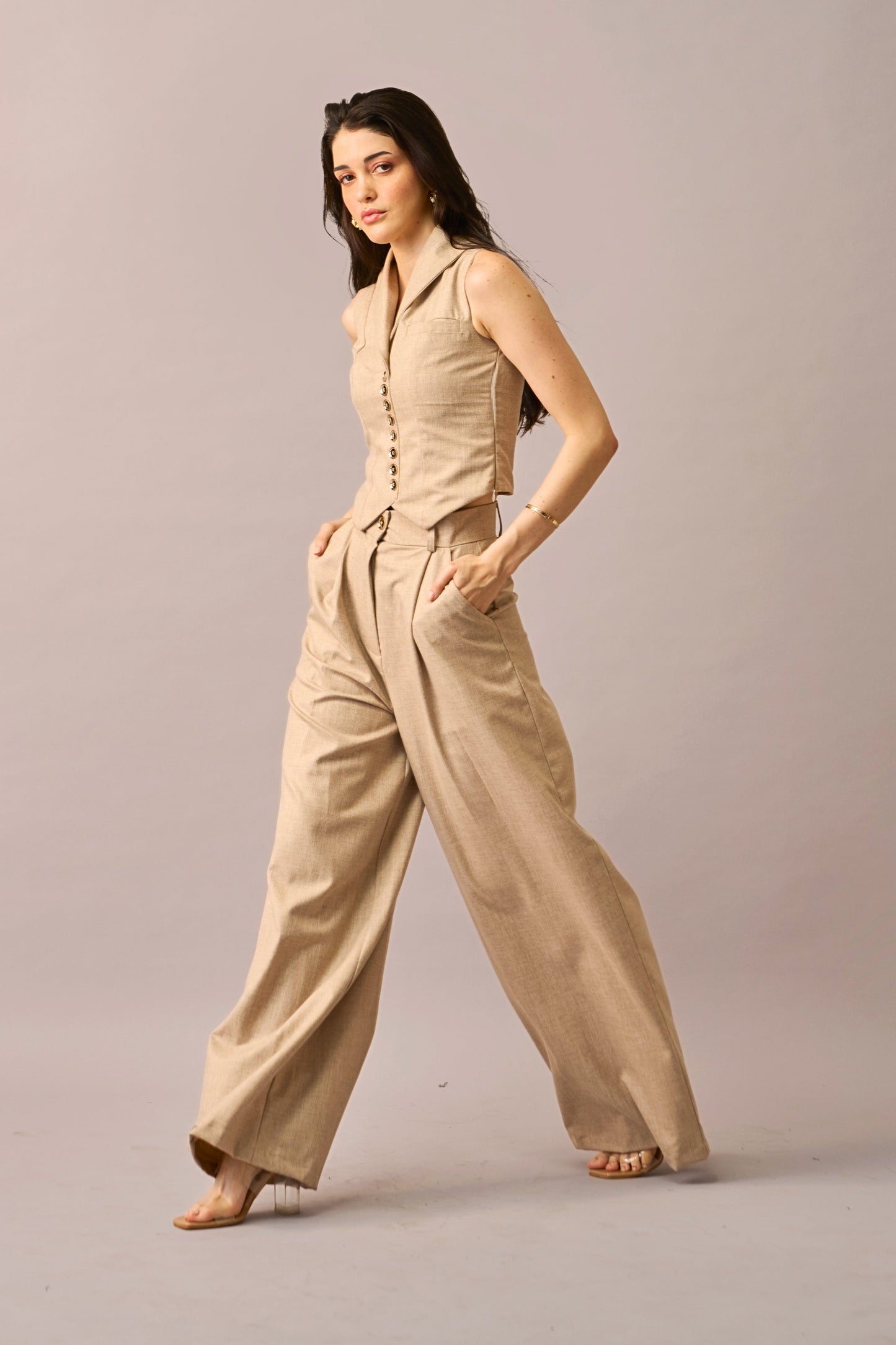 Soft Sand - Beige Waistcoat for Women