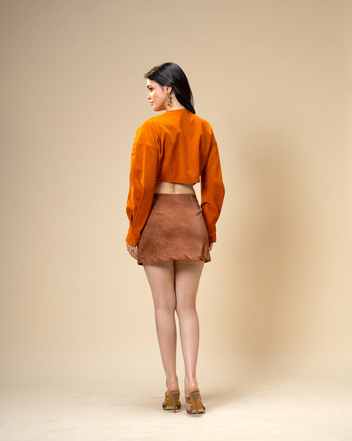 Copper Core Brown Suede Mini Skirt