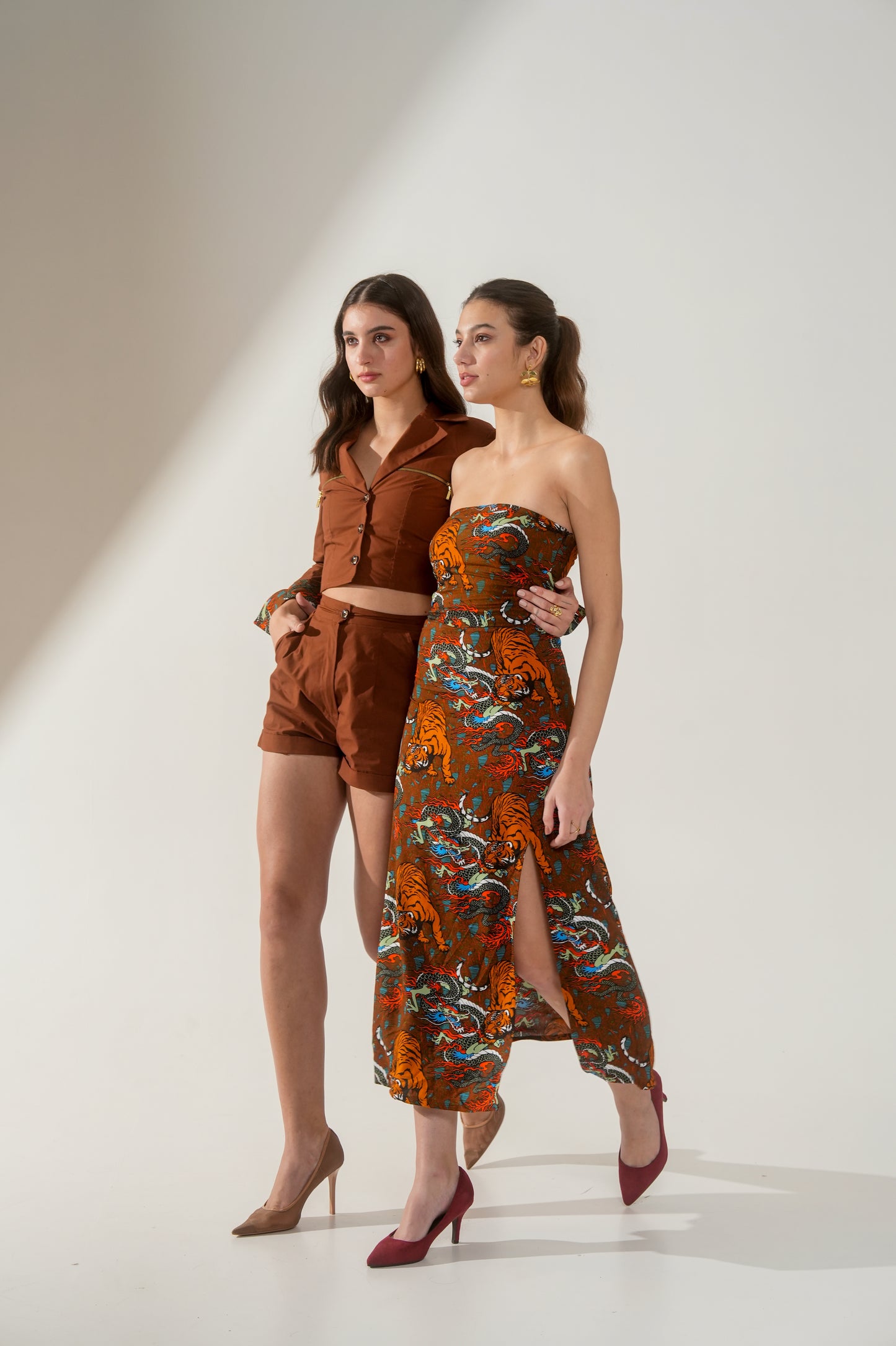 Malala Rust Brown High-Waisted Tailored Shorts – Women’s Western Bottoms