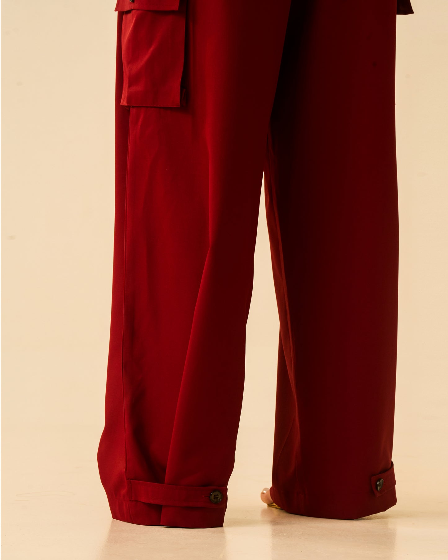 Velvet Flame Maroon Long Sleeve Knit Crop Top with Ruched Front For Women