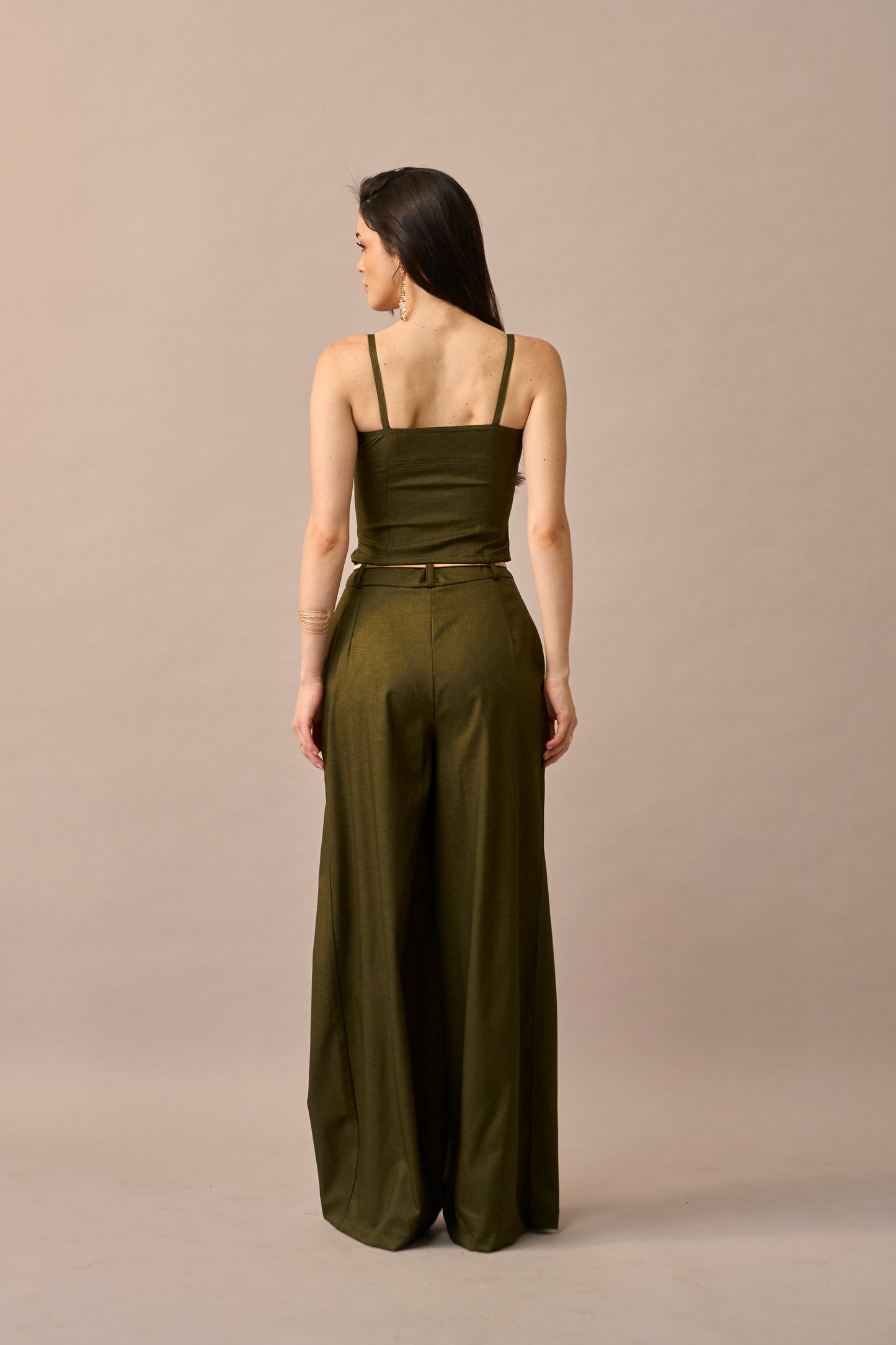 Olive Thread – Lace-Up Corset Style Fitted Top for Women