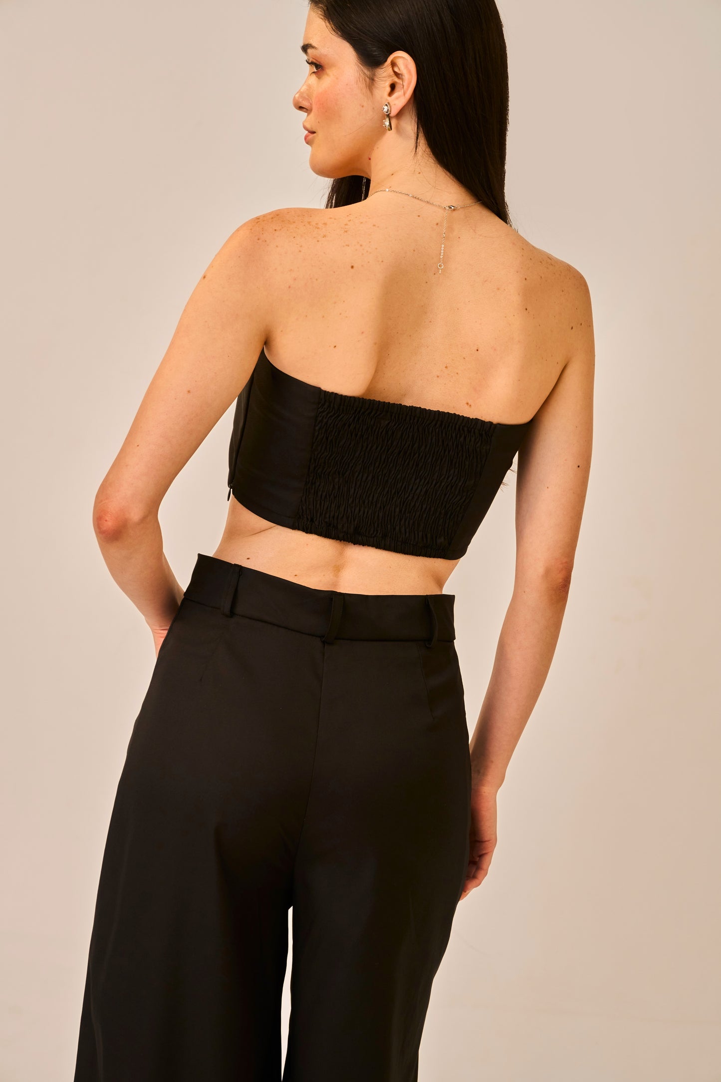 Knot Theory – Black Bandeau Crop Top for Women