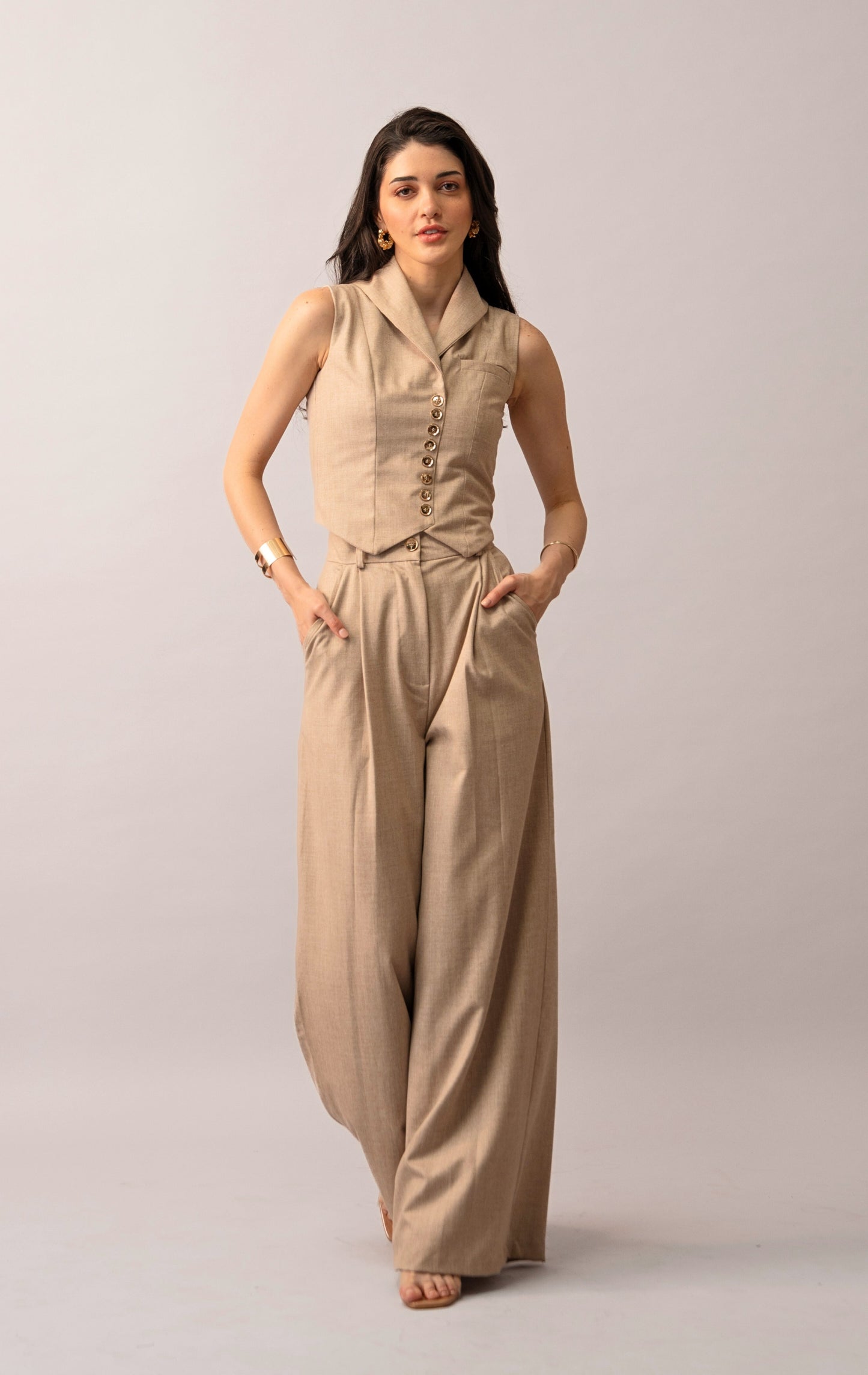 Soft Sand - Beige Waistcoat for Women