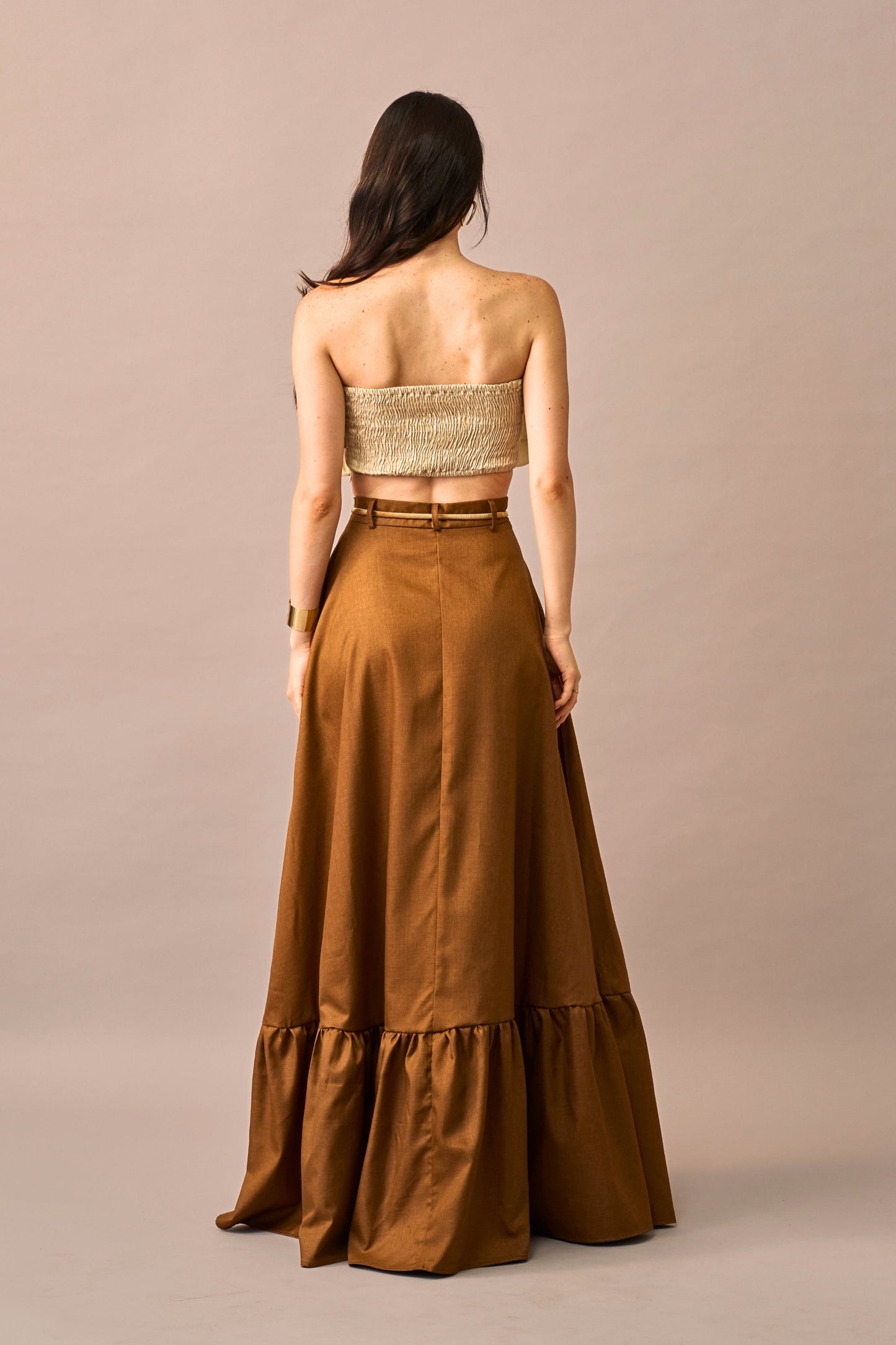 Vanilla Melt – Ruffled Crop Top for Women