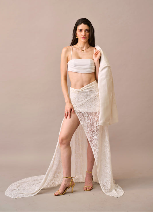 Cloud Drape - Ivory Bandeau Style Bralette