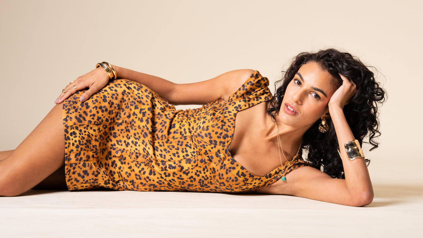 Contour Leopard Print Fitted Mini Dress