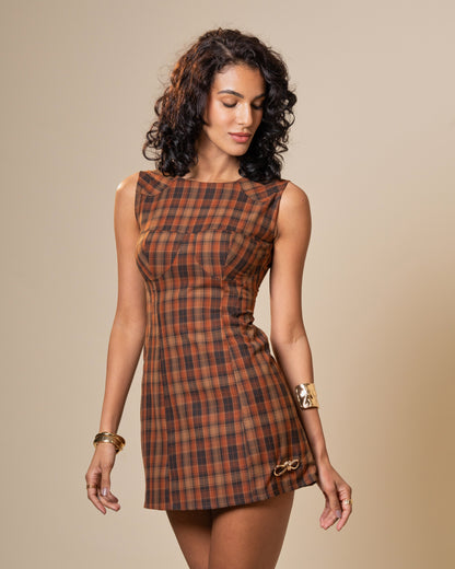 Nerve Plaid Mini Dress