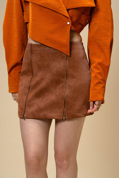 Copper Core Burnt Orange Faux Leather Jacket