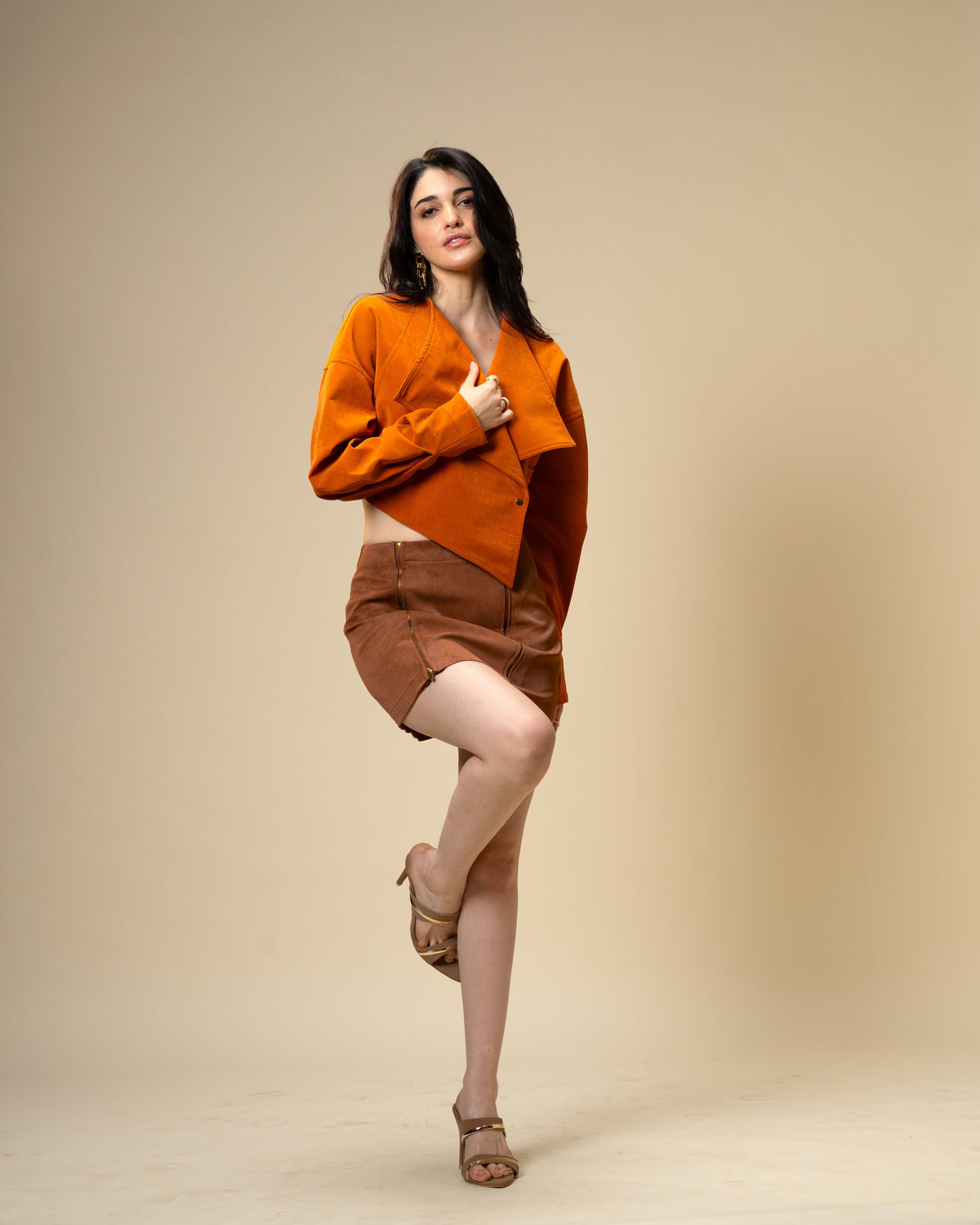 Copper Core Burnt Orange Faux Leather Jacket