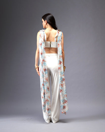 Autumn Wind  2- piece Set with Off-white Bralette with Removable Sash