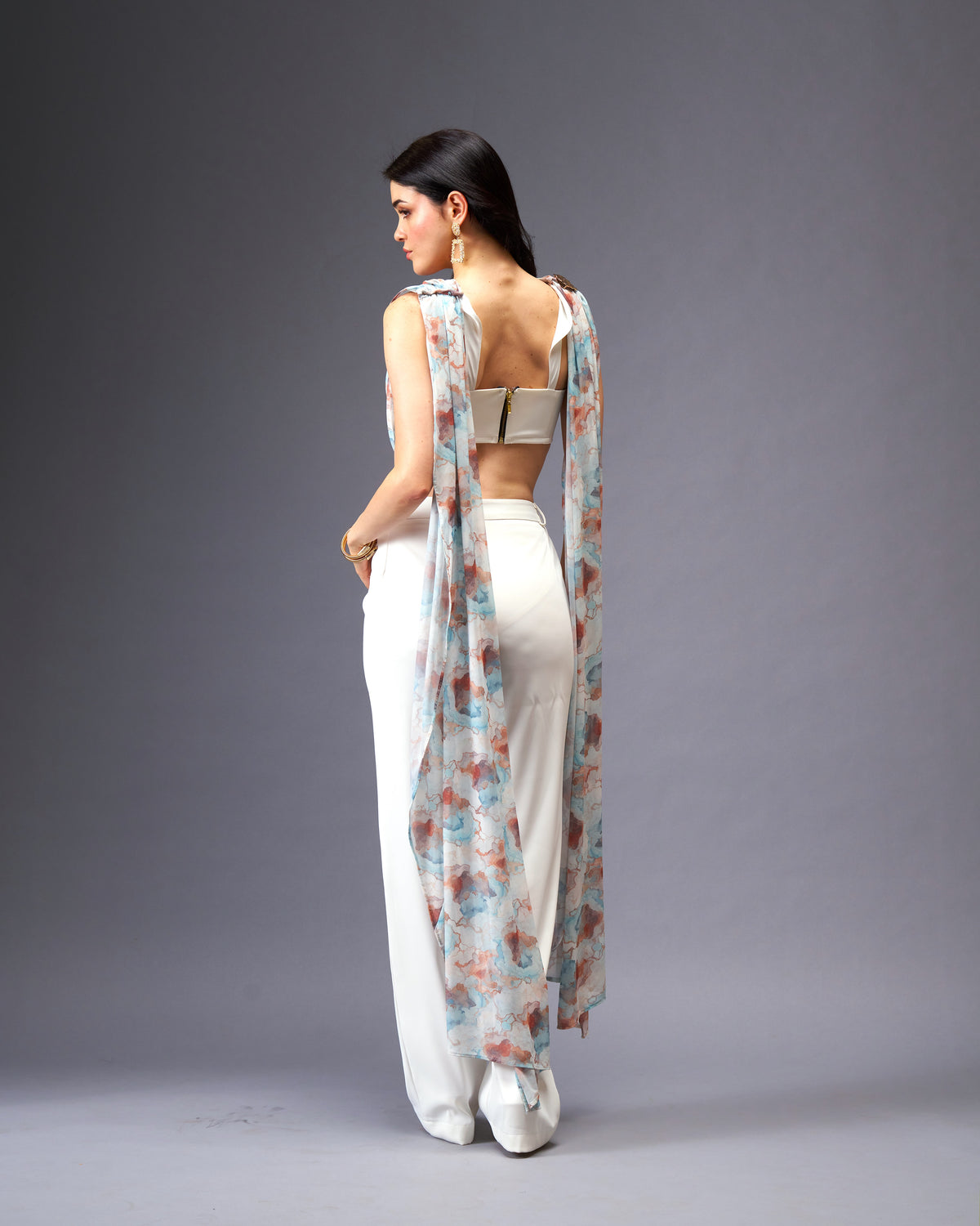 Autumn Wind  2- piece Set with Off-white Bralette with Removable Sash