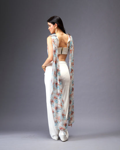 Autumn Wind  2- piece Set with Off-white Bralette with Removable Sash