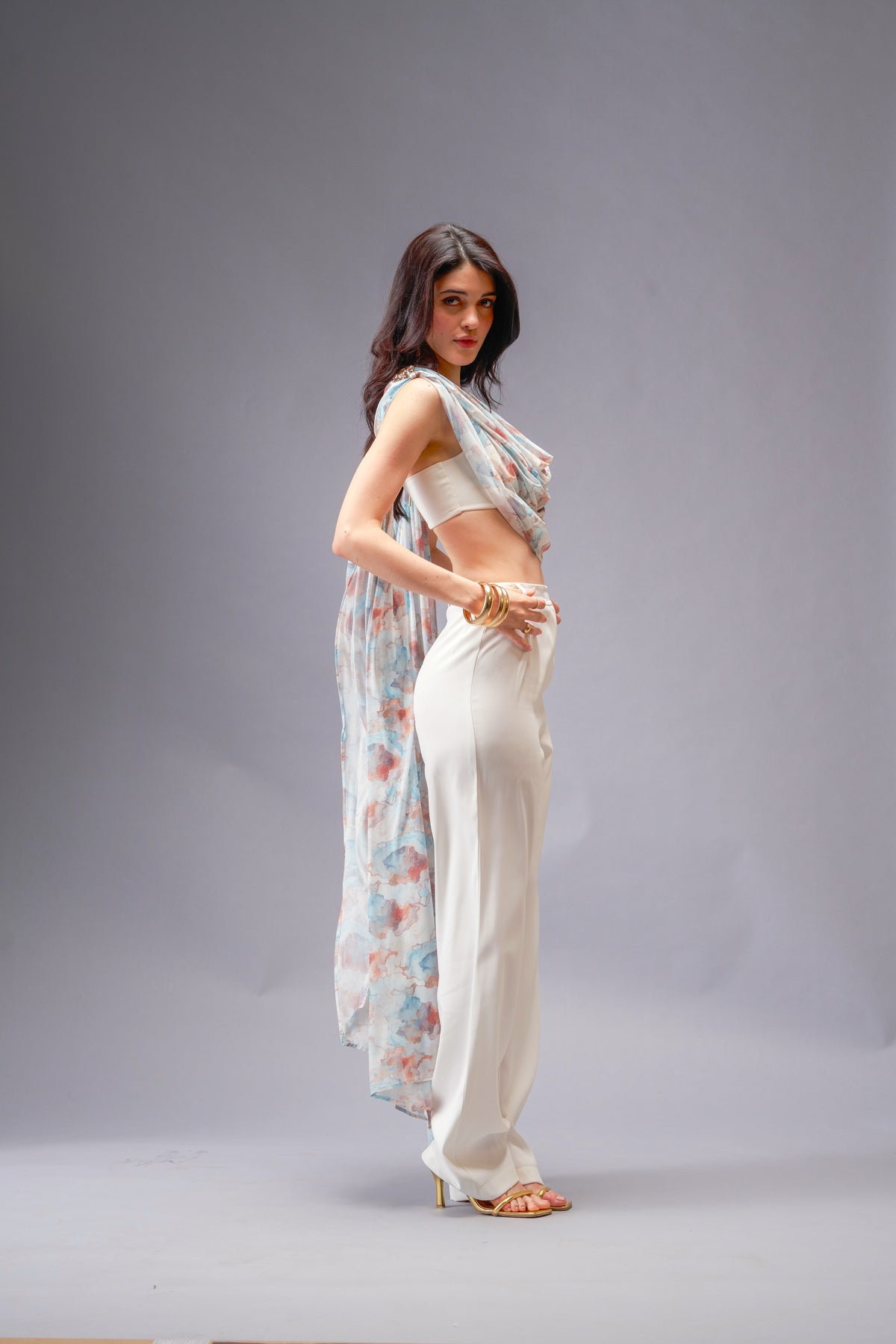 Autumn Wind  2- piece Set with Off-white Bralette with Removable Sash