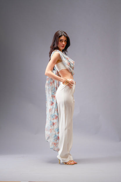 Autumn Wind  2- piece Set with Off-white Bralette with Removable Sash
