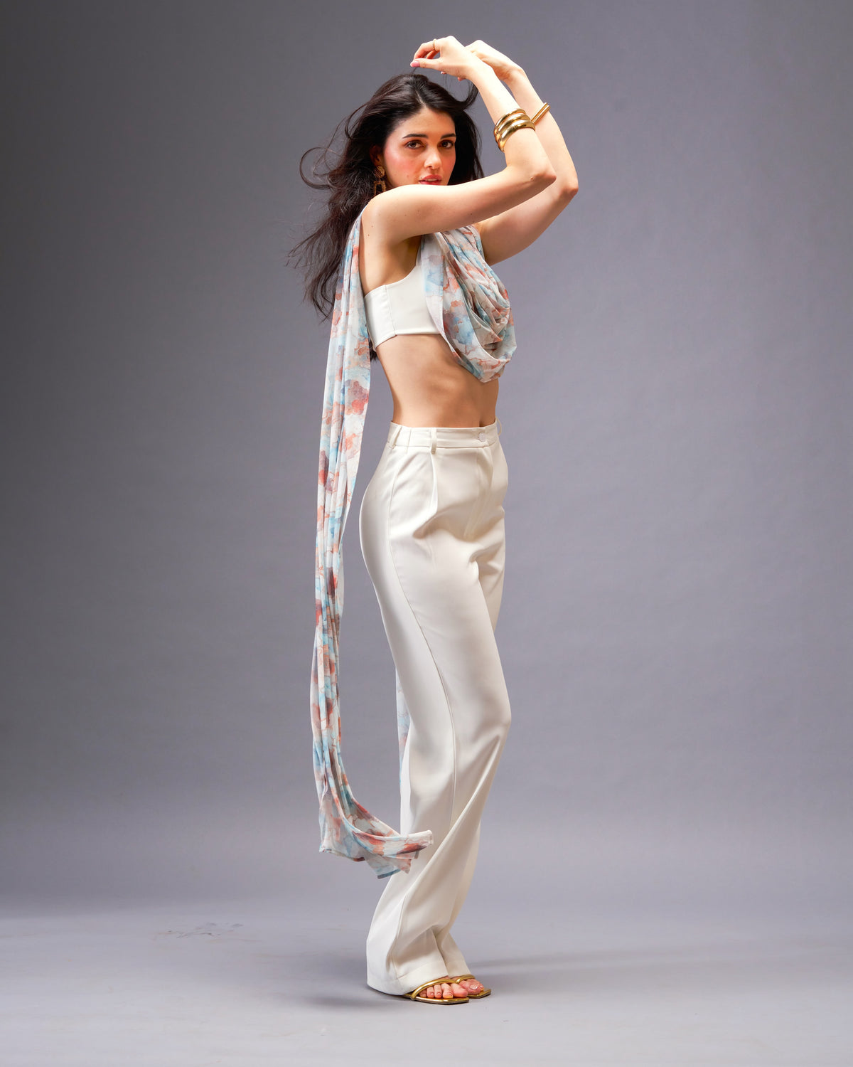 Autumn Wind  2- piece Set with Off-white Bralette with Removable Sash