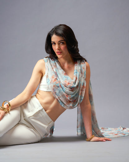 Autumn Wind  2- piece Set with Off-white Bralette with Removable Sash