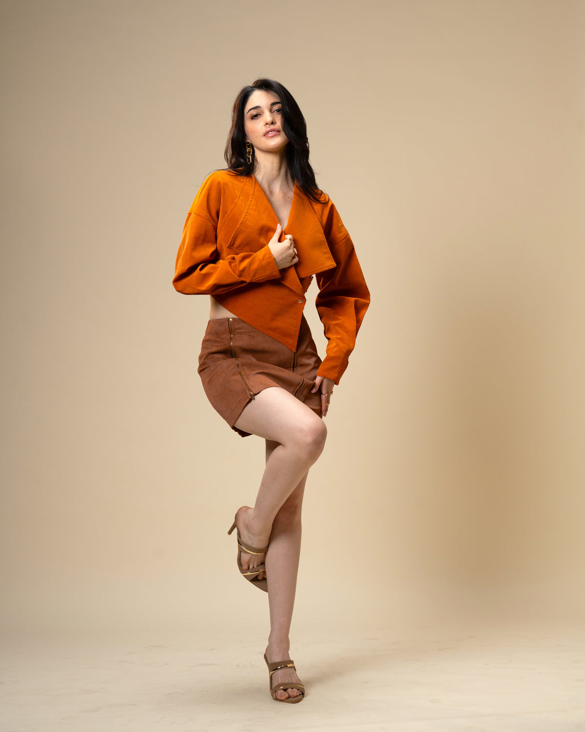 Copper Core Burnt Orange Faux Leather Jacket