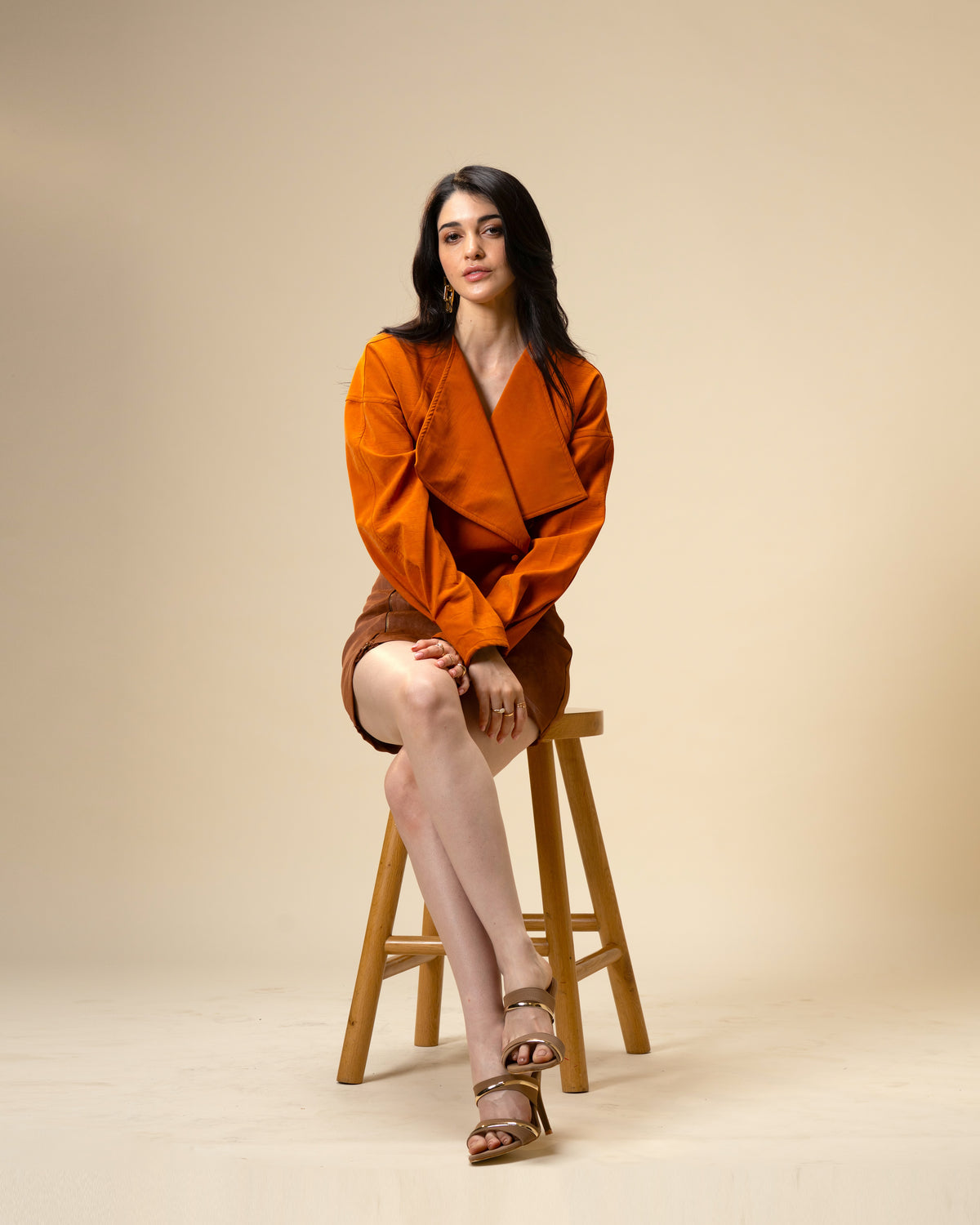 Copper Core Burnt Orange Faux Leather Jacket