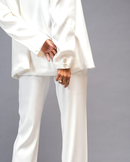 Bare Theory Off-white Open Blazer in Premium Imported Viscose Blend