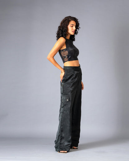 Shadow State Brushed Satin Cargo Trousers