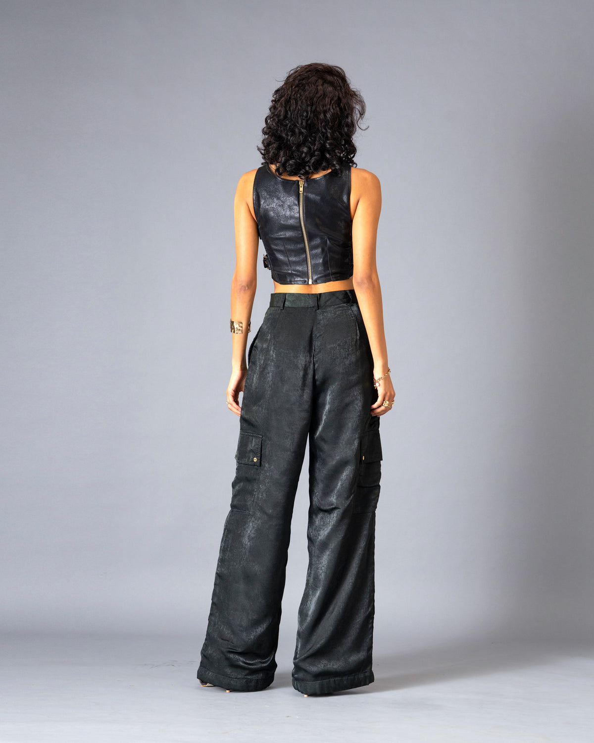 Shadow State Brushed Satin Cargo Trousers