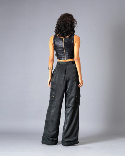 Shadow State Brushed Satin Cargo Trousers