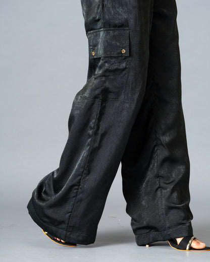 Shadow State Brushed Satin Cargo Trousers