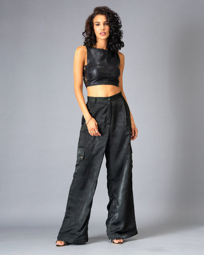 Shadow State Brushed Satin Cargo Trousers