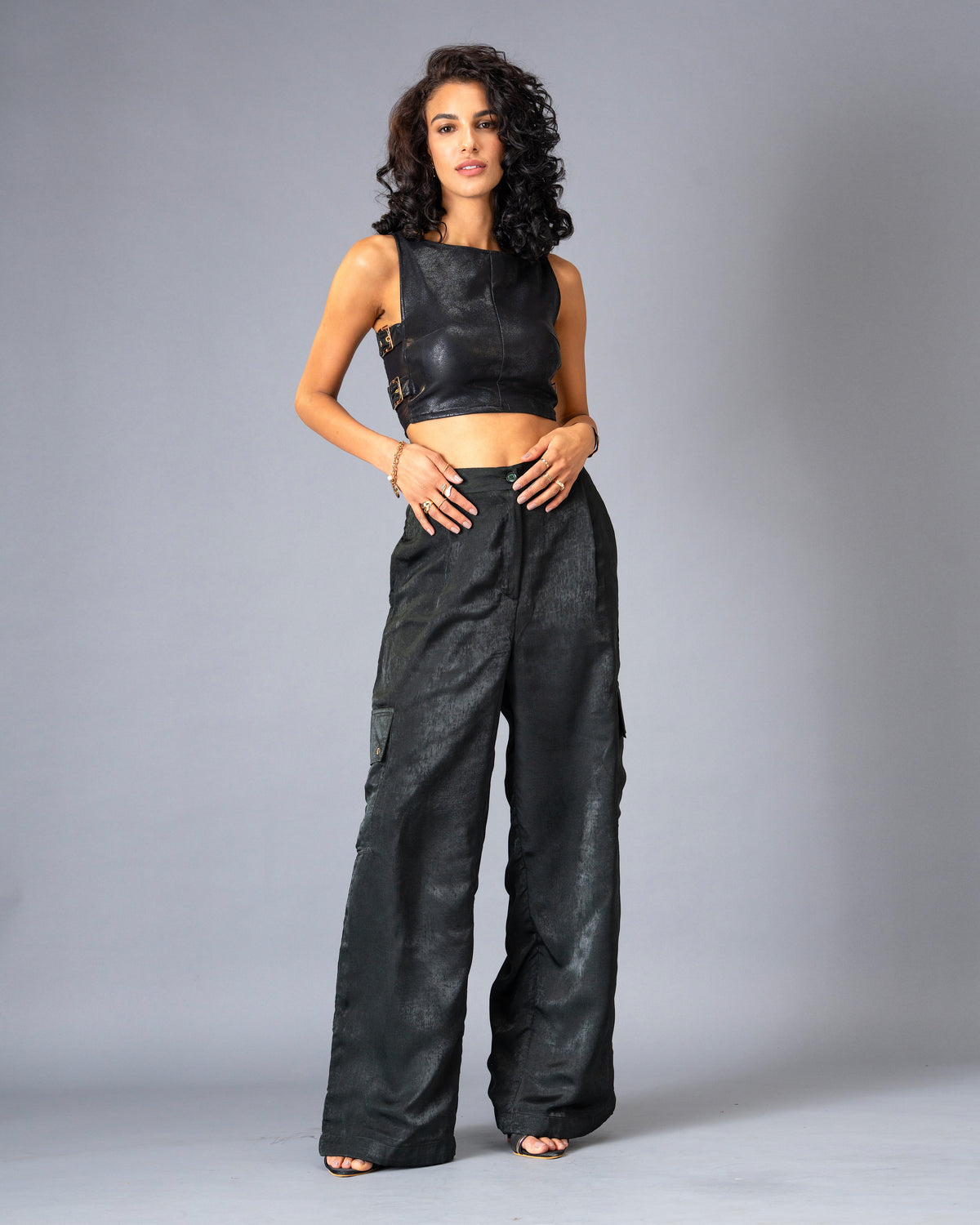 Shadow State Brushed Satin Cargo Trousers