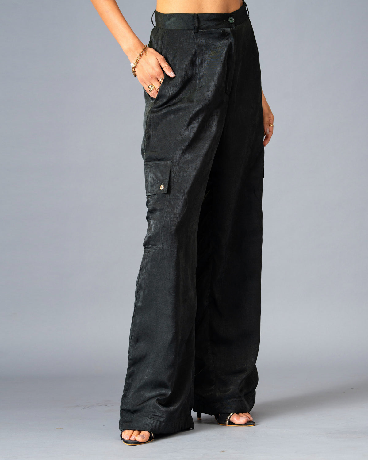 Shadow State Brushed Satin Cargo Trousers