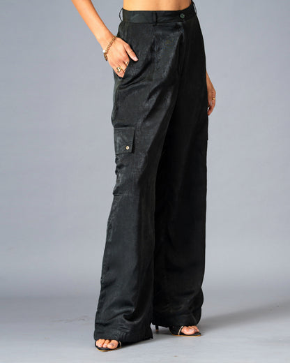 Shadow State Brushed Satin Cargo Trousers
