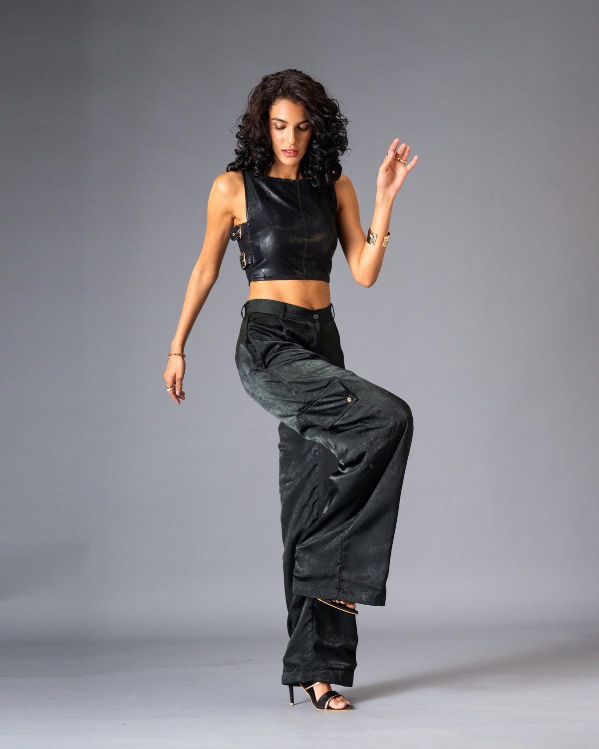 Shadow State Brushed Satin Cargo Trousers