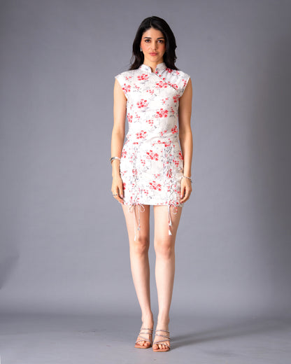 Secret Bloom Floral Rayon Top with Mandarin Collar