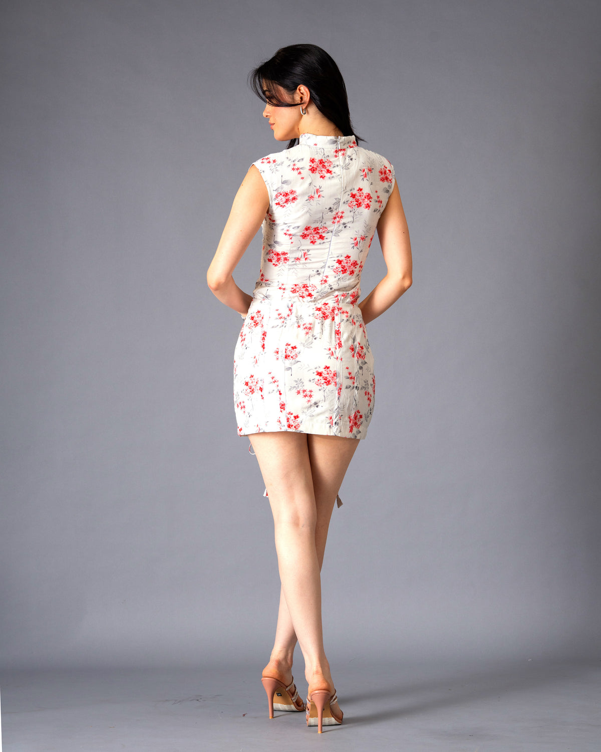 Secret Bloom Floral Rayon Top with Mandarin Collar