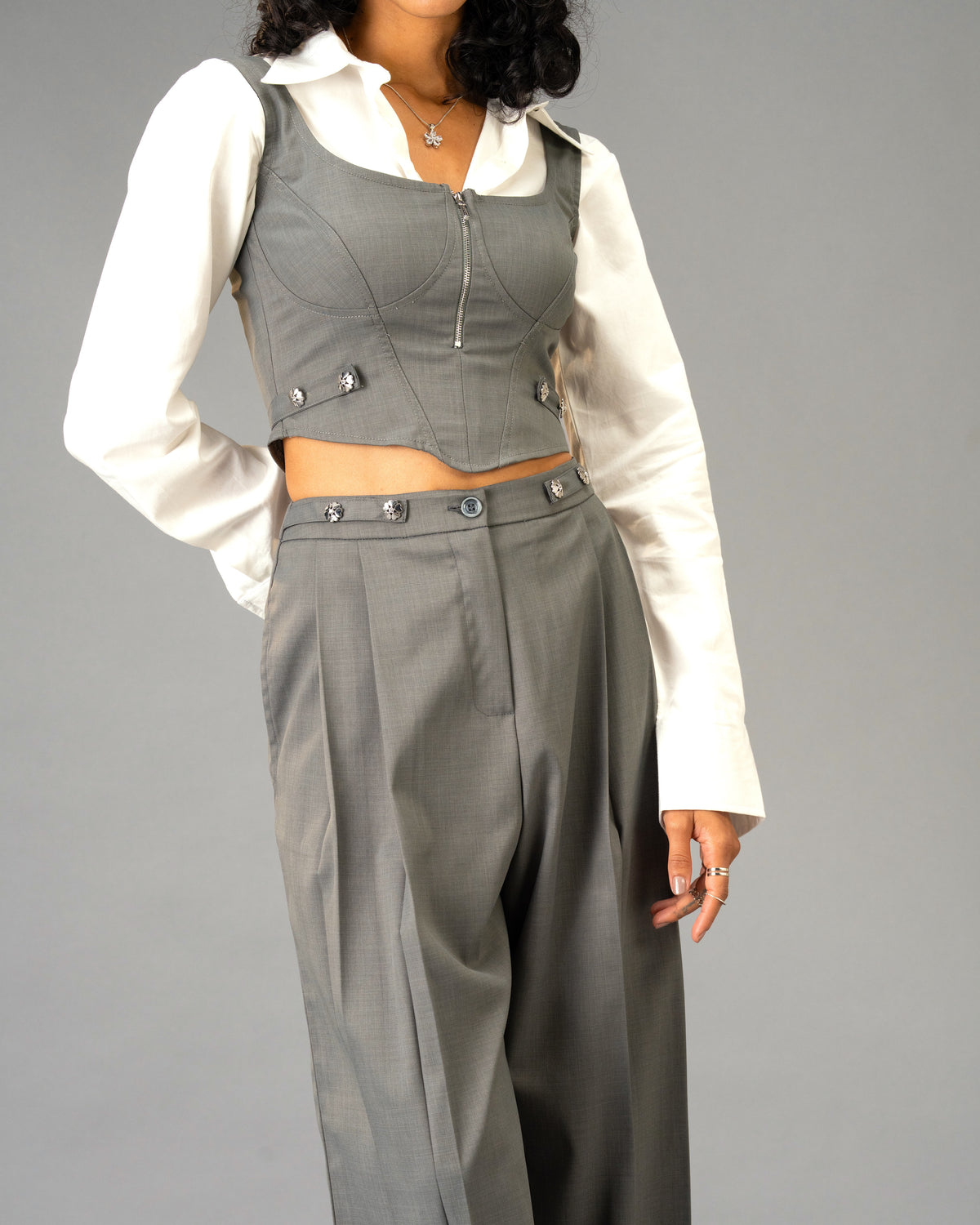 Silver State Grey Wide Leg Trousers
