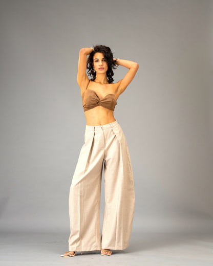 Dark Honey Imported Suede Stretchable Knot Bralette