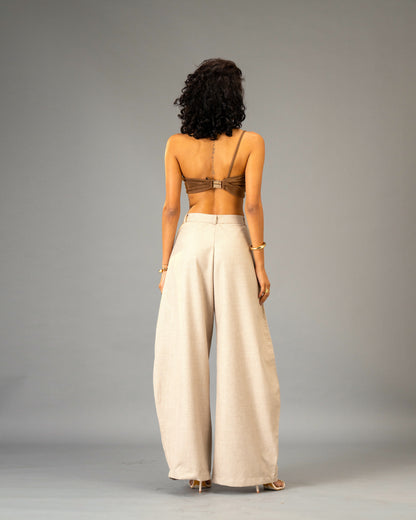 Dark Honey Imported Suede Stretchable Knot Bralette