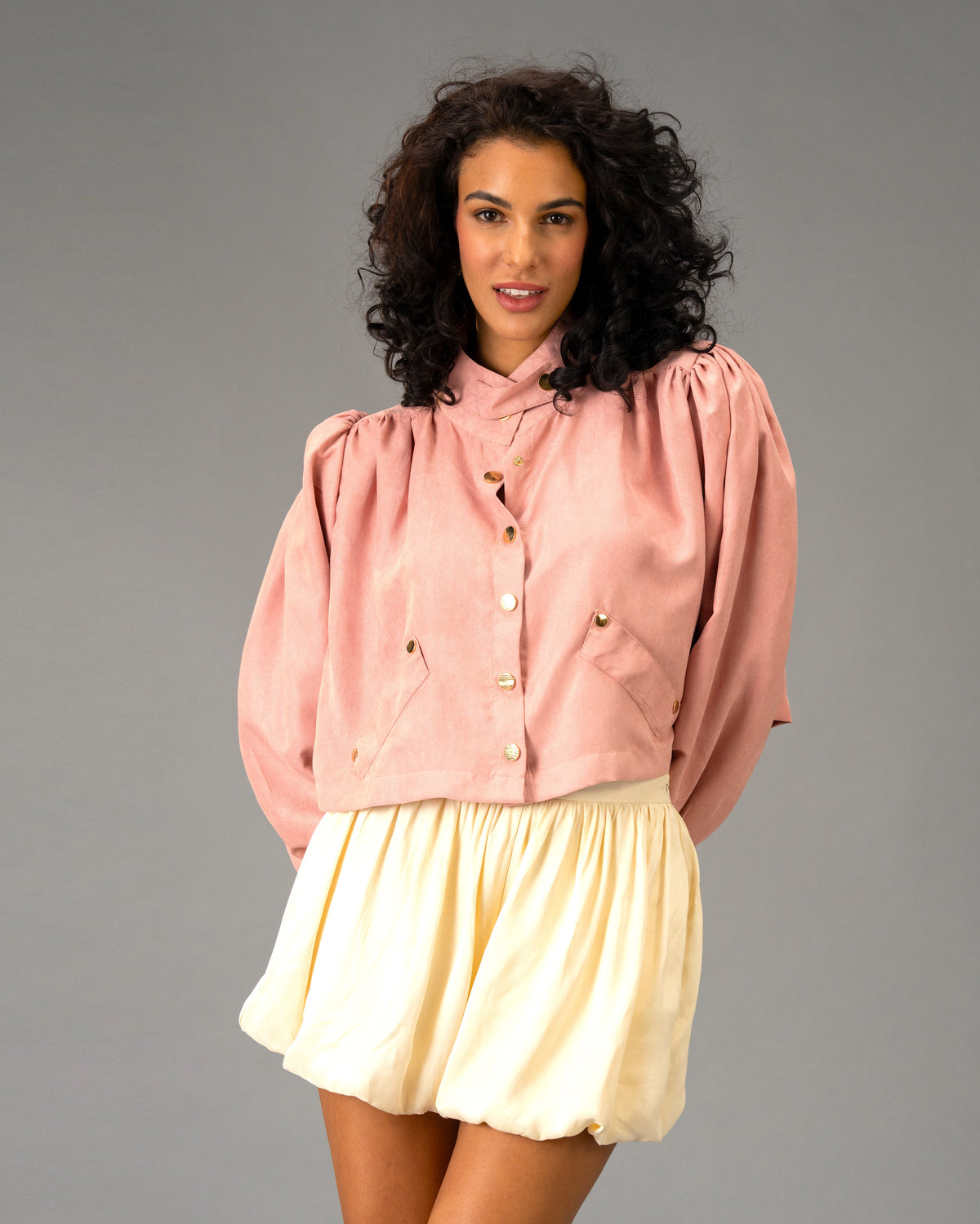 Rose Stone Dusty Pink Cropped Imported Lightweight Brushed Suede Jacket