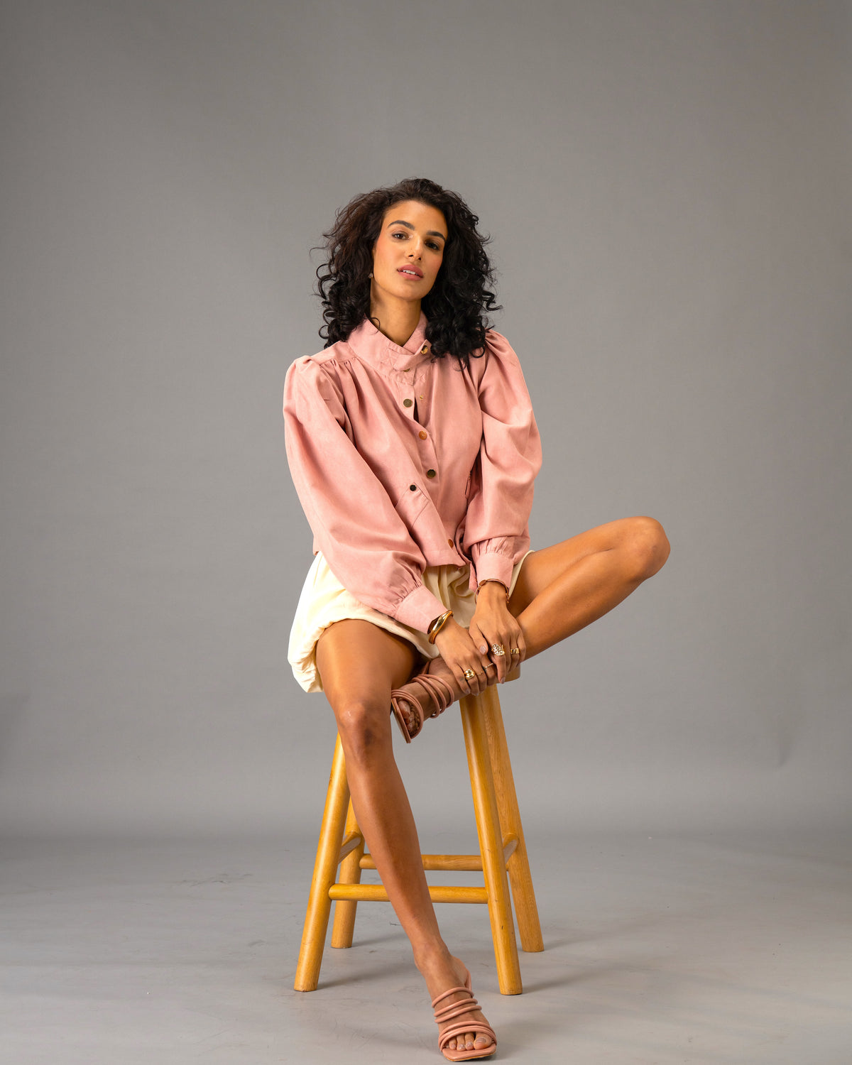 Rose Stone Dusty Pink Cropped Imported Lightweight Brushed Suede Jacket