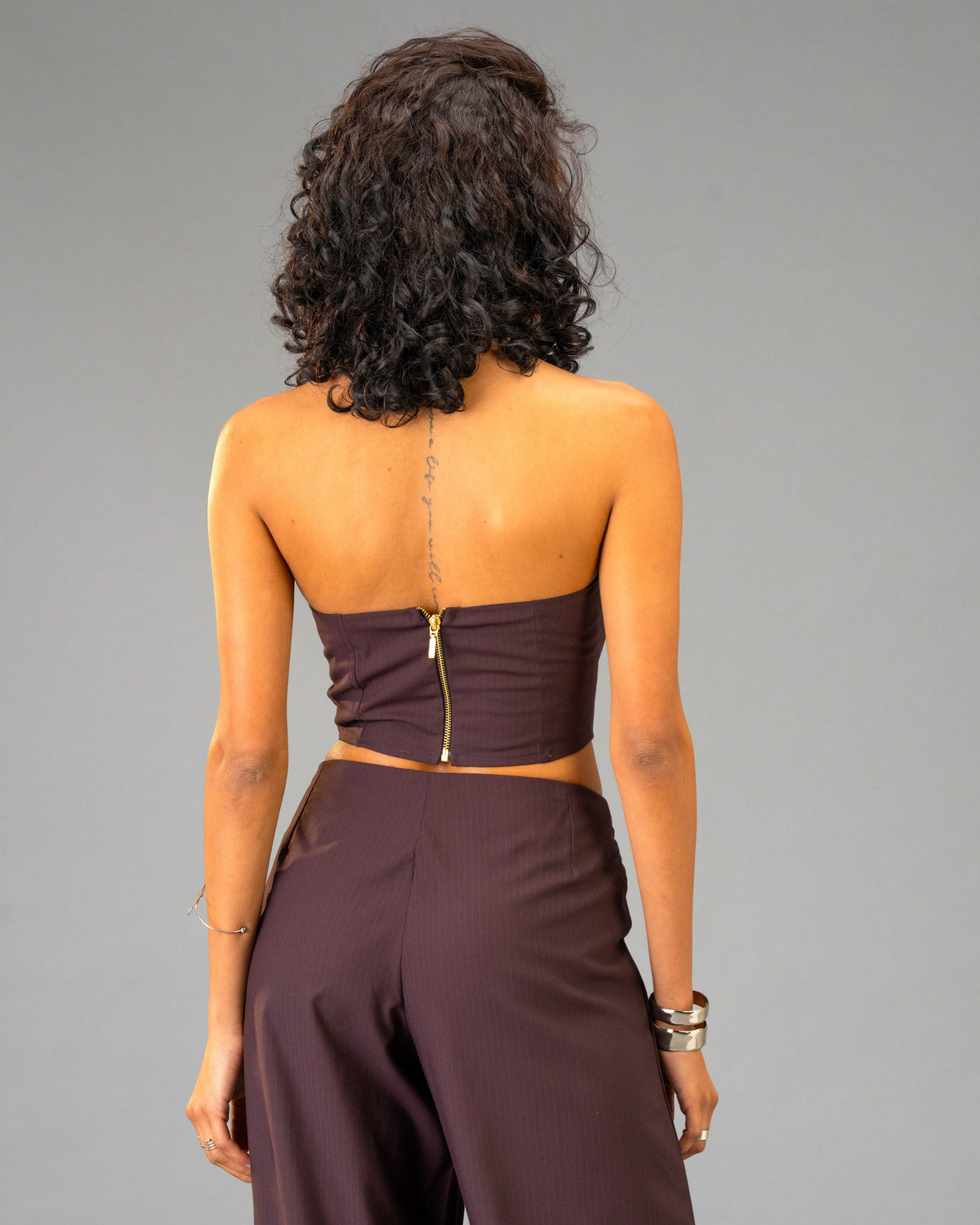 Plum Moon Deep Plum Wide Leg Trousers