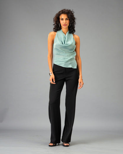 Velvet Eclipse Black Straight Legged Trousers