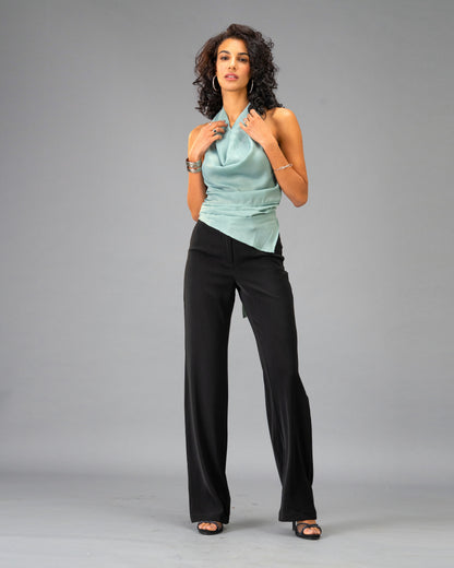 Velvet Eclipse Black Straight Legged Trousers
