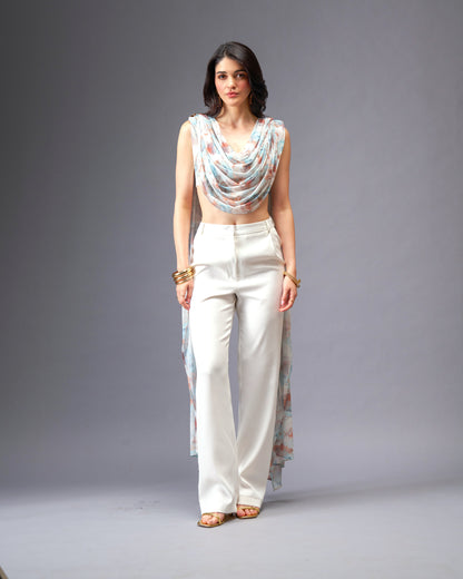 Autumn Wind  2- piece Set with Off-white Bralette with Removable Sash