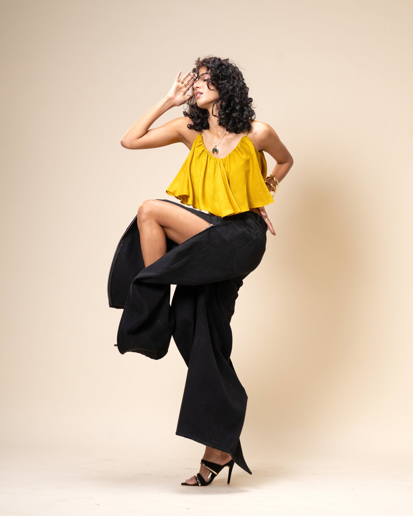 Spill Mustard Yellow Crop Top