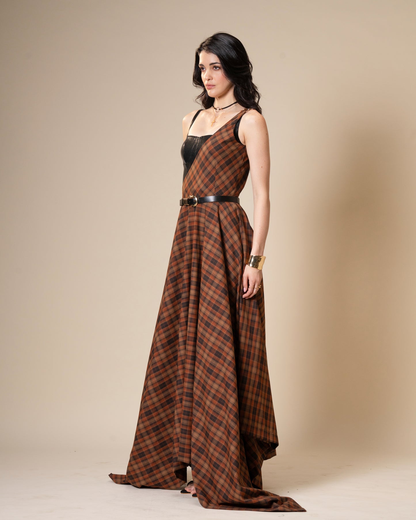 Disrupt Black Leather Corset Top